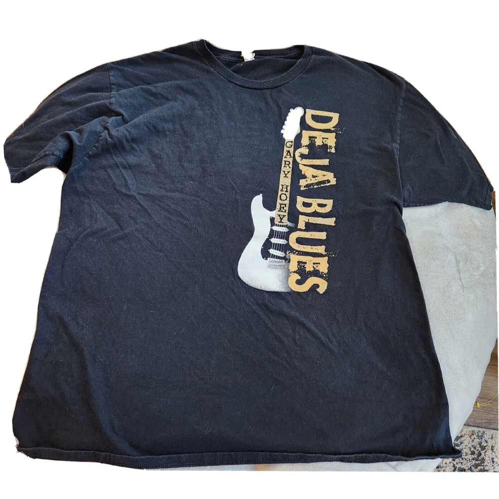 DEJA BLUES GARY HOEY GUITAR MUSIC T Shirt Mens Black 2XL